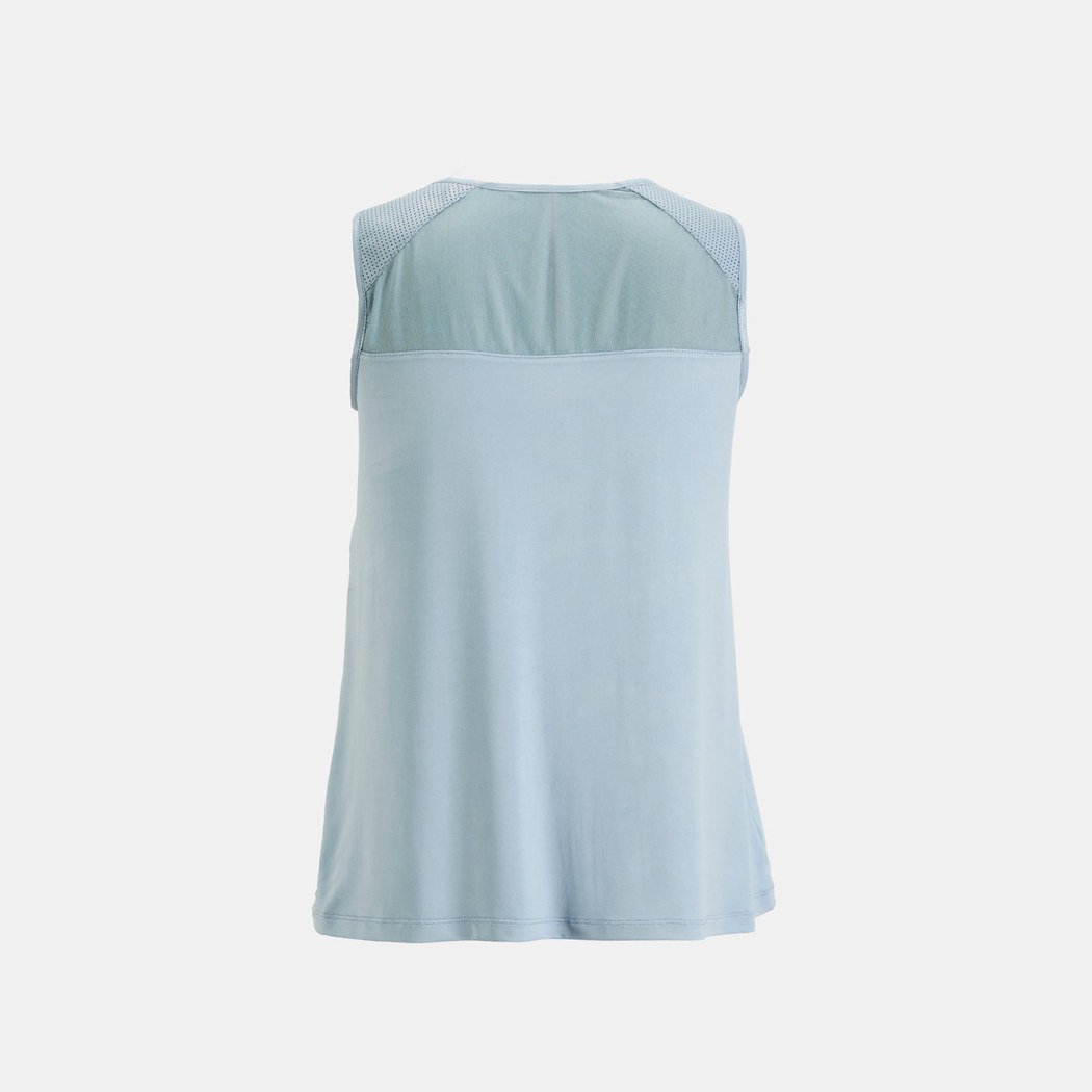 Kadın Mavi Deri Detaylı Perforeli Bluz