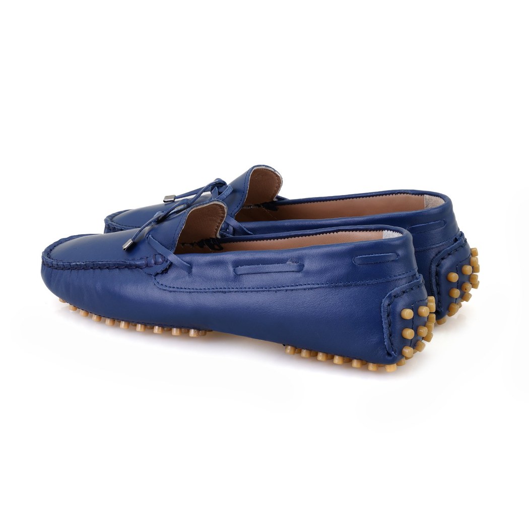 Kadın Mavi Deri Loafer