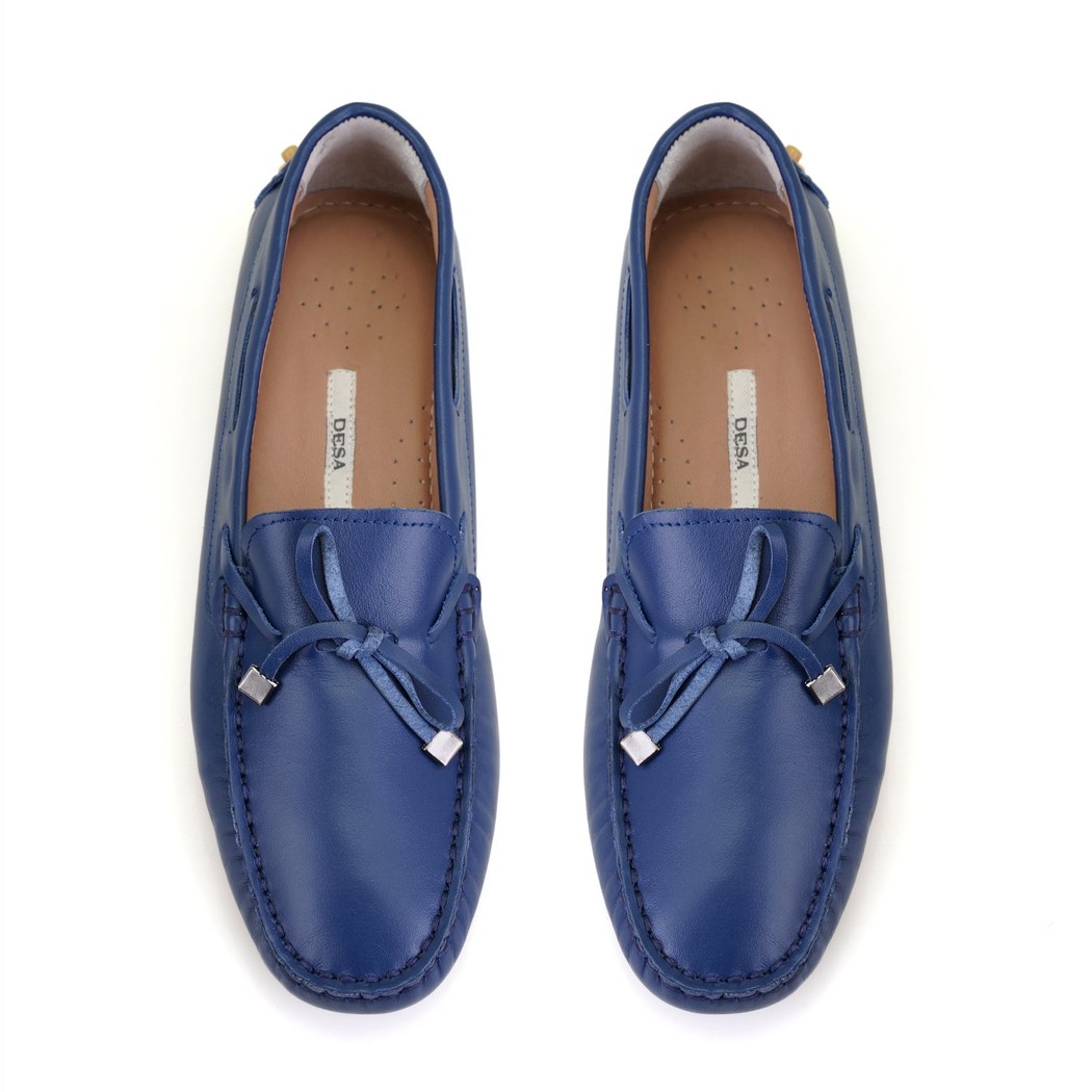 Kadın Mavi Deri Loafer