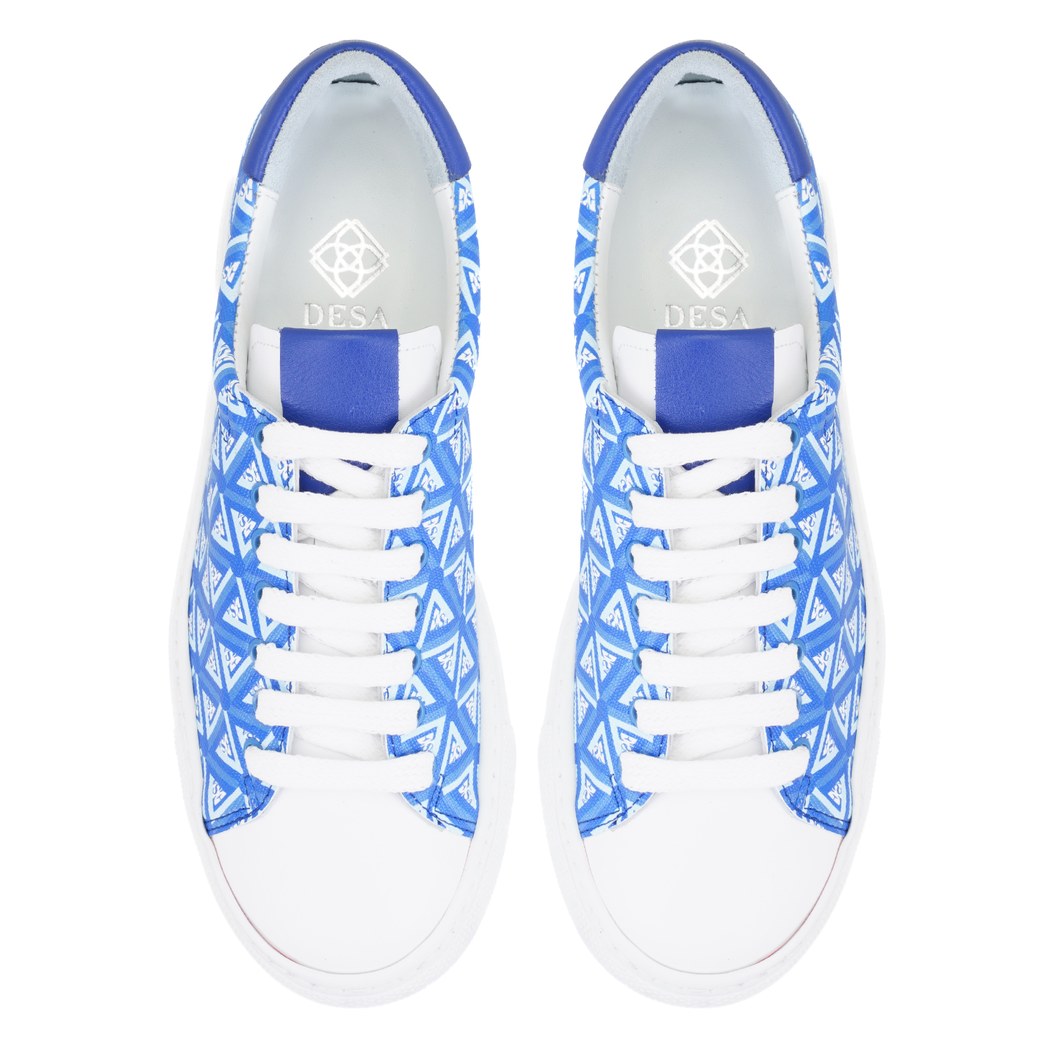 Kadın Mavi Monogram Spor Ayakkabı