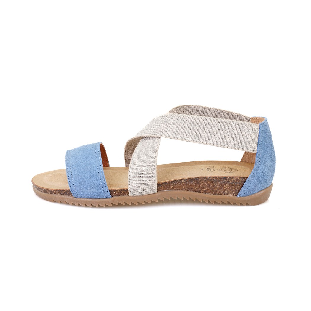 Kadın Mavi Süet Deri Sandalet