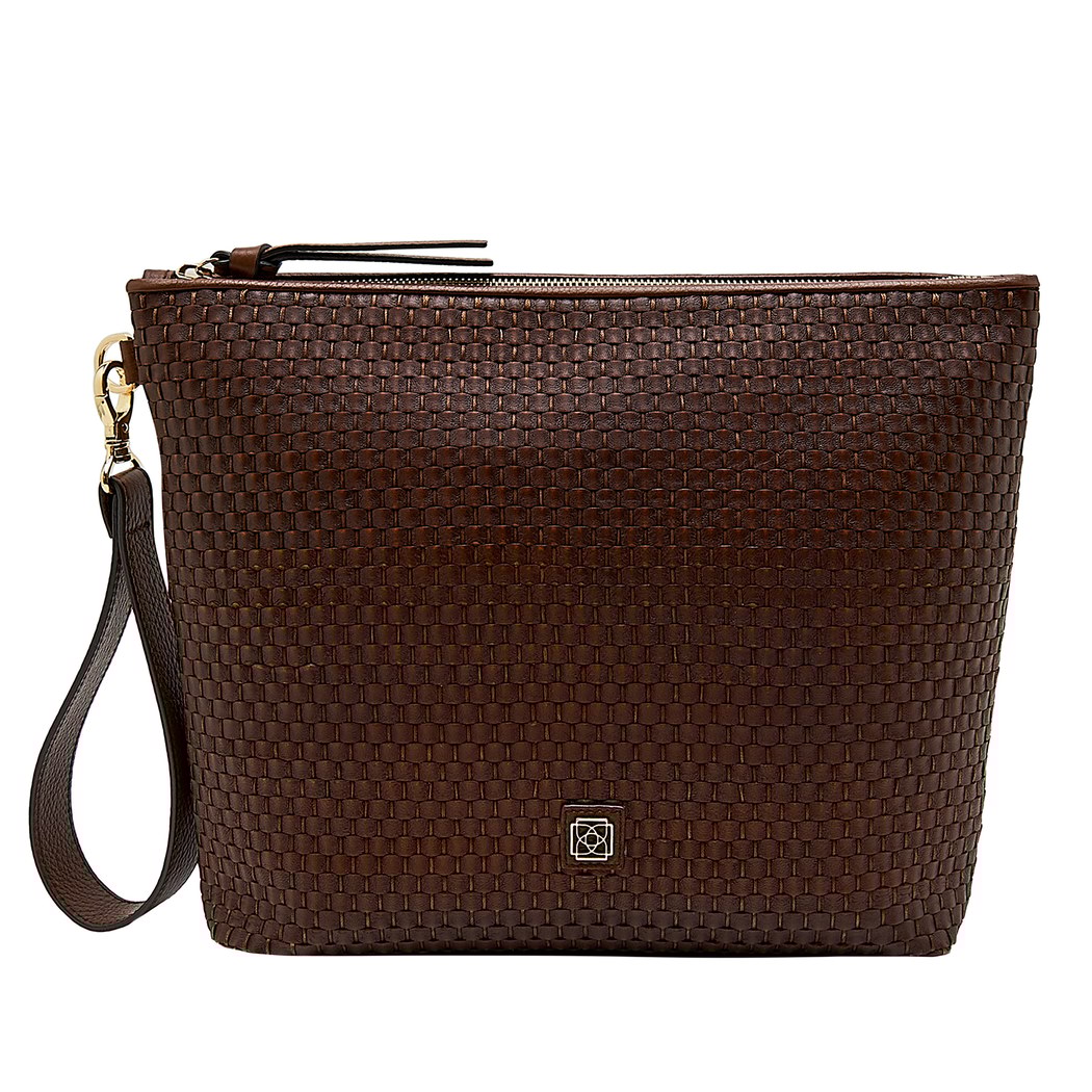 Kadın Örgülü Deri Clutch Çanta