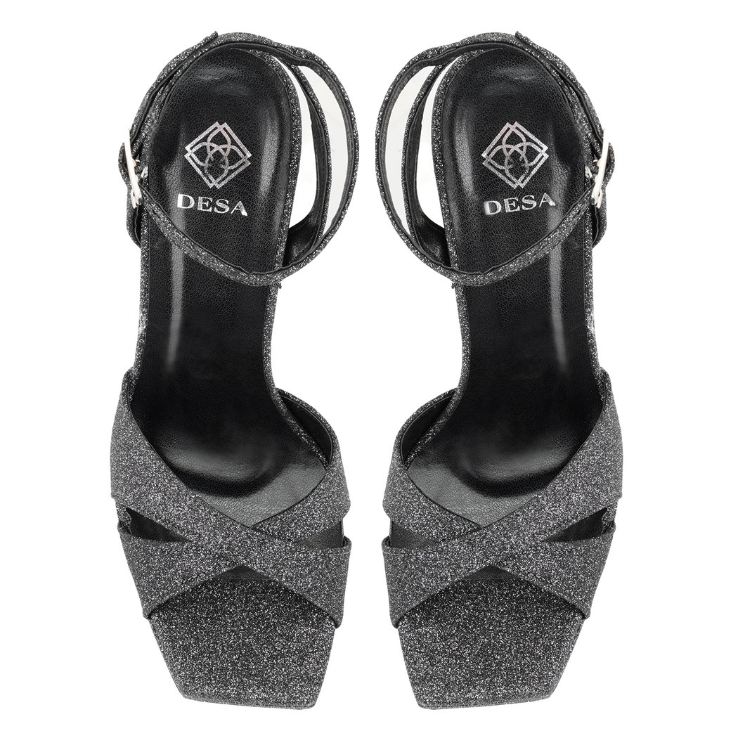 Kadın Platin Platform Topuklu Abiye Sandalet