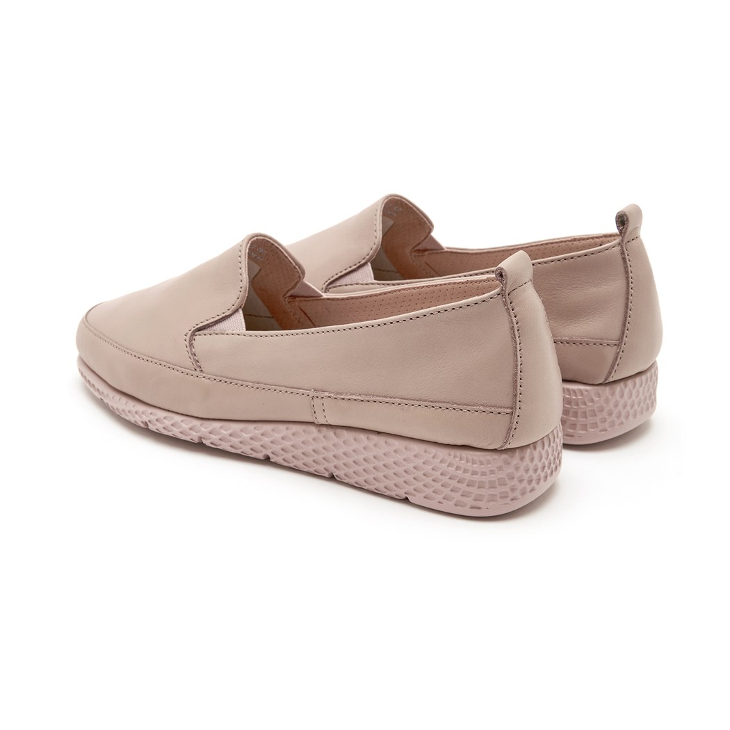 Kadın Pudra Deri Günlük Comfort Ayakkabı