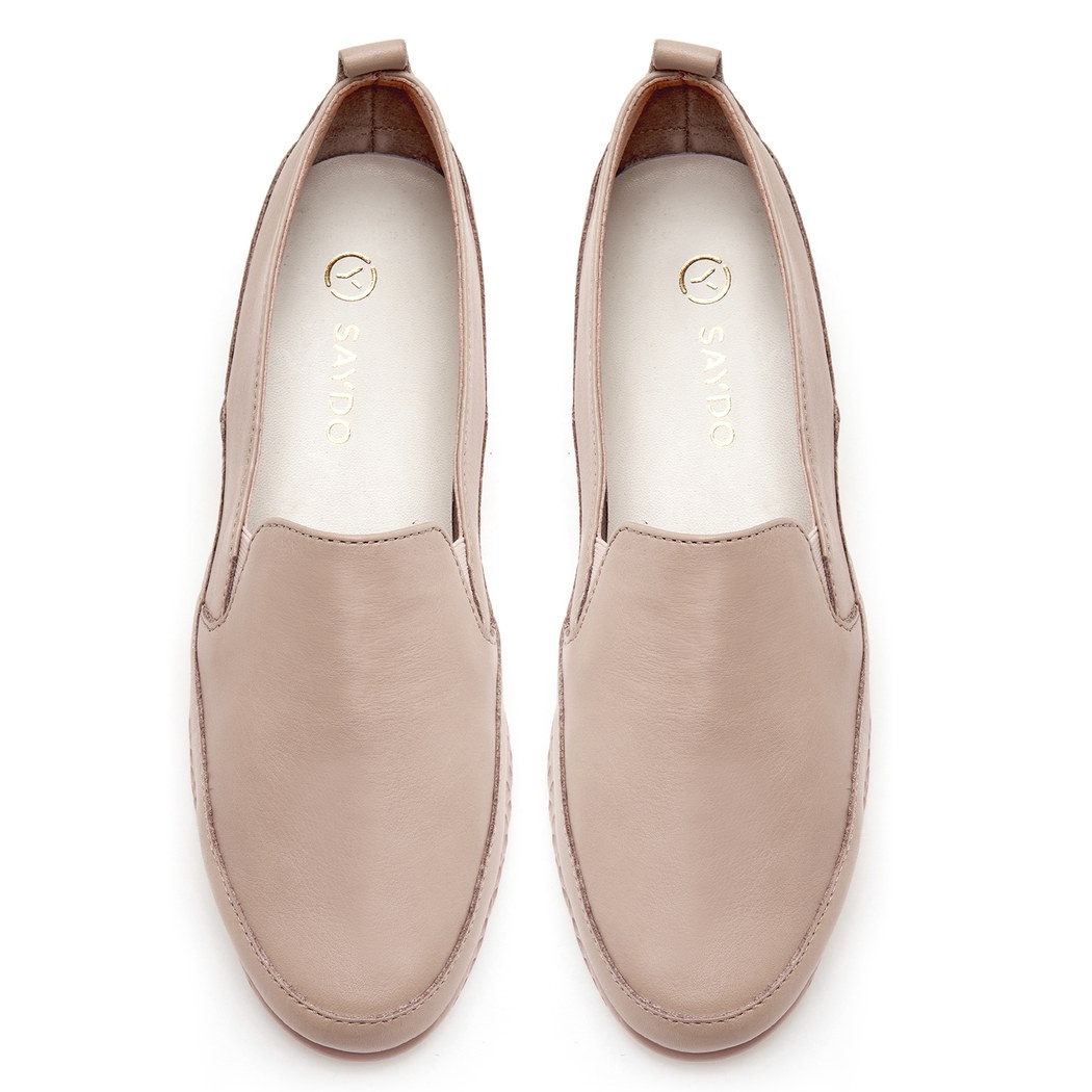 Kadın Pudra Deri Günlük Comfort Ayakkabı