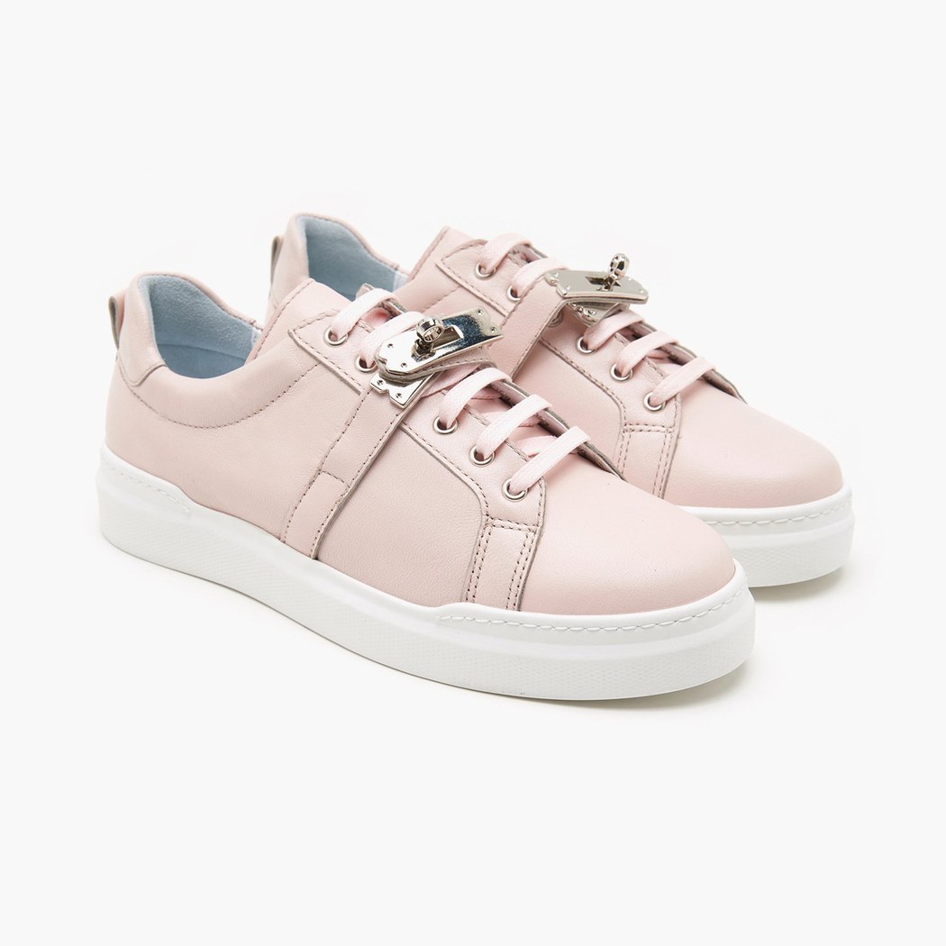 Kadın Pudra Deri Spor Ayakkabı