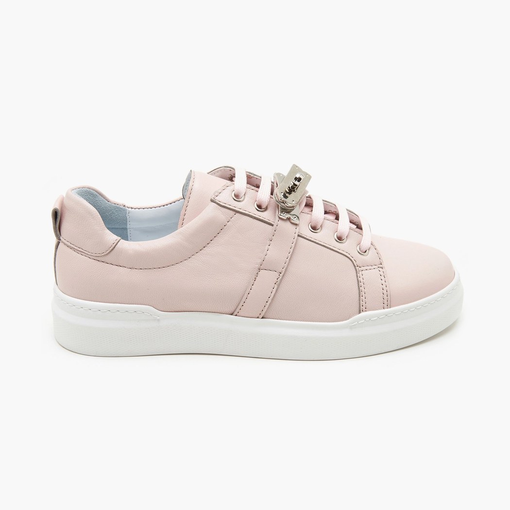 Kadın Pudra Deri Spor Ayakkabı