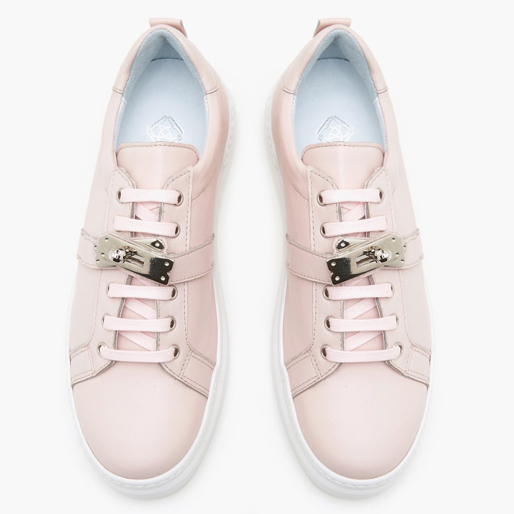 Kadın Pudra Deri Spor Ayakkabı