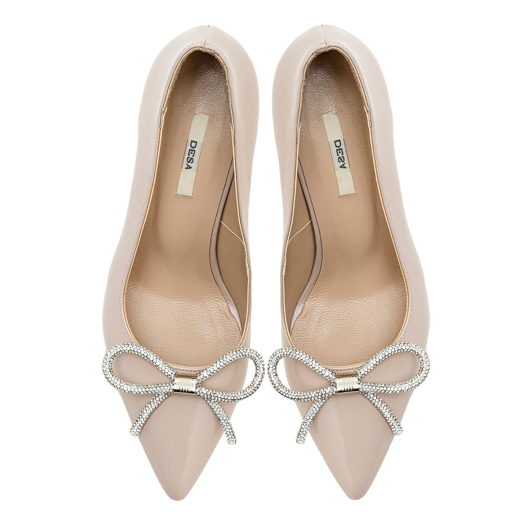 Kadın Pudra Rugan Deri Stiletto 