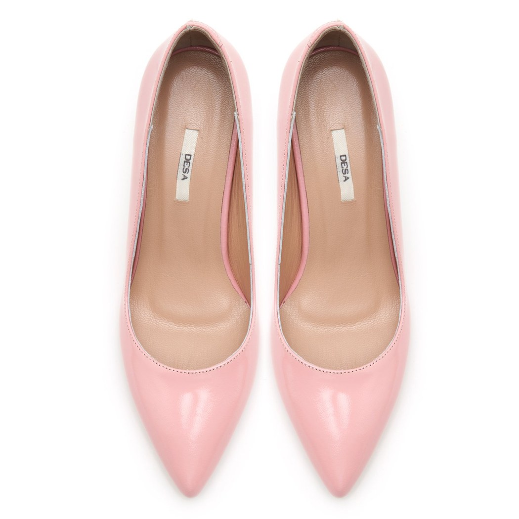 Kadın Pudra Rugan Klasik Ayakkabı