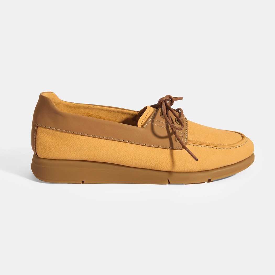 Kadın Sarı Bağcık Detaylı DesaComfort Nubuk Günlük Ayakkabı