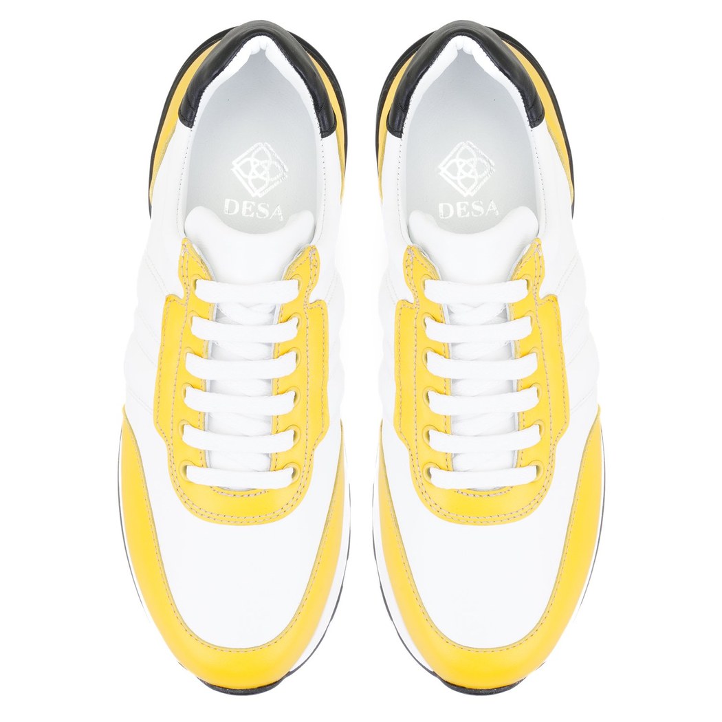 Kadın Sarı Deri Spor Ayakkabı