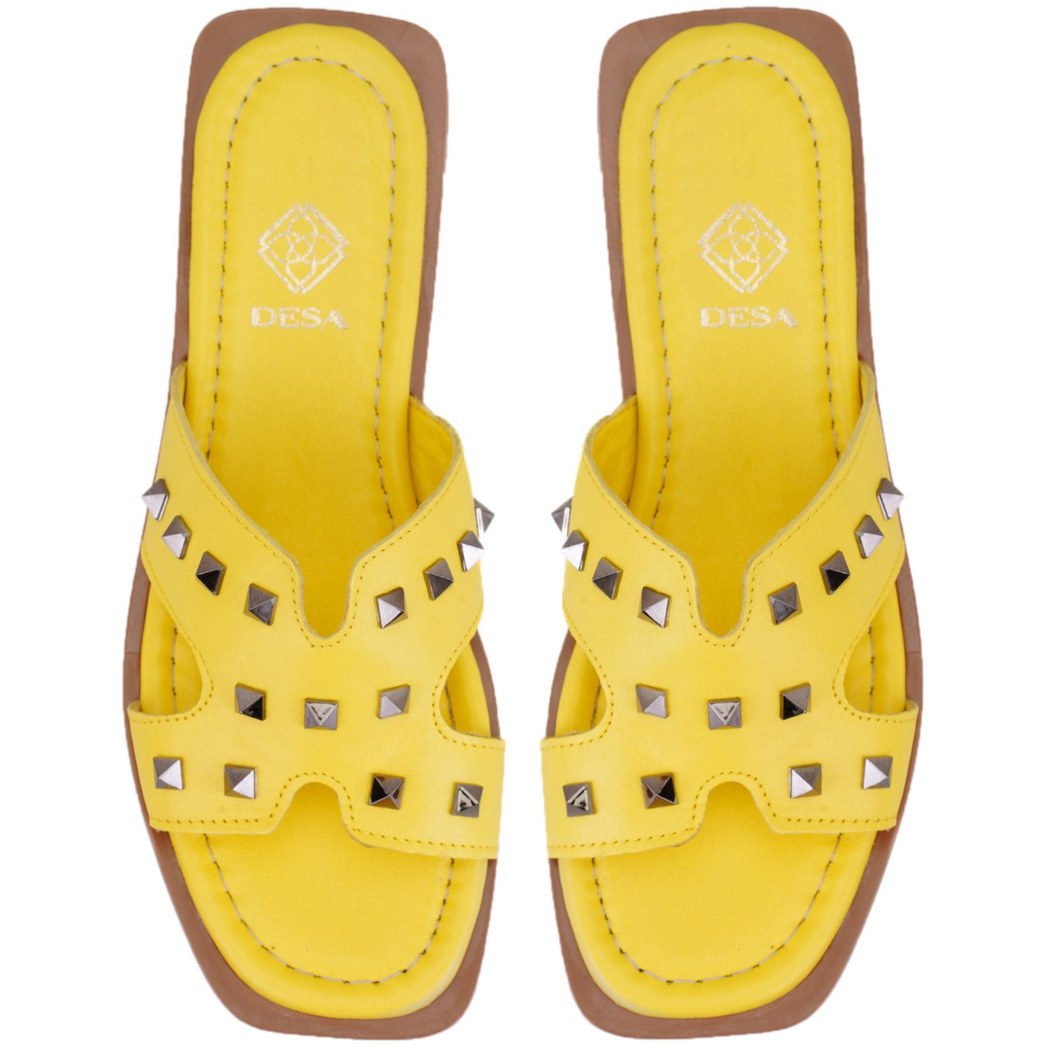 Kadın Sarı Deri Terlik