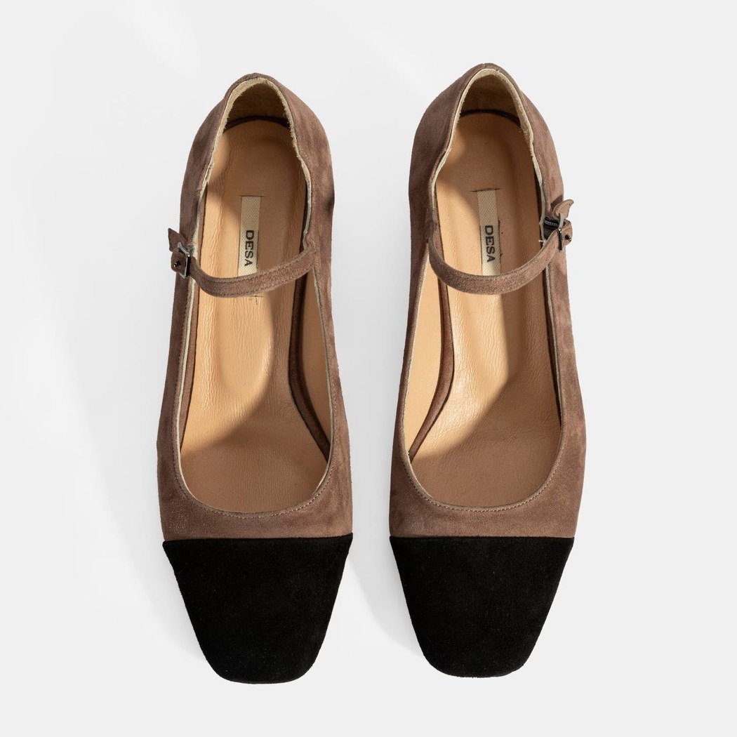 Kadın Siyah Ayarlanabilir Tokalı Süet Topuklu Ayakkabı