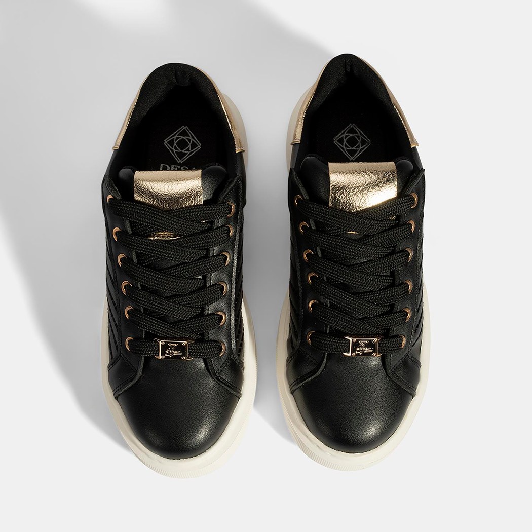 Kadın Siyah Bağcıklı Spor Ayakkabı