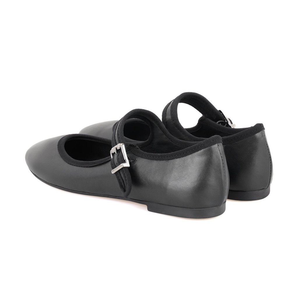 Kadın Siyah Deri Babet