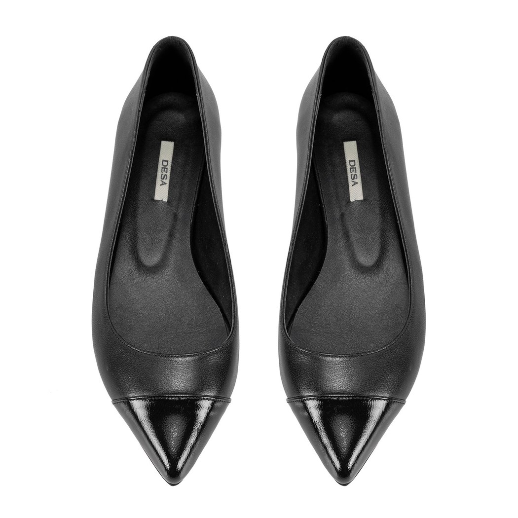 Kadın Siyah Deri Babet