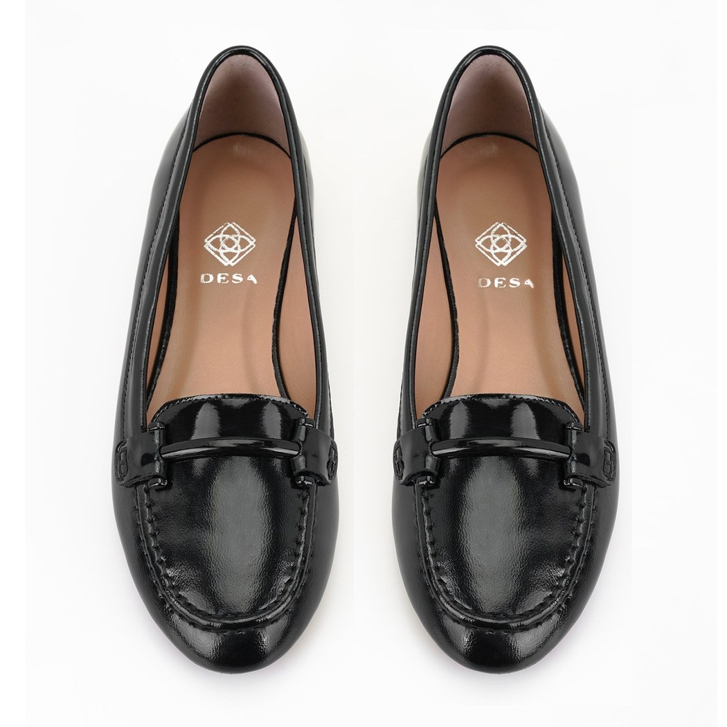 Kadın Siyah Deri Babet