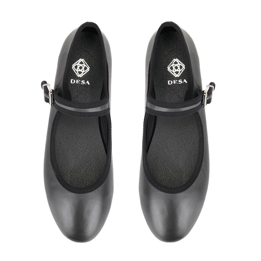 Kadın Siyah Deri Babet