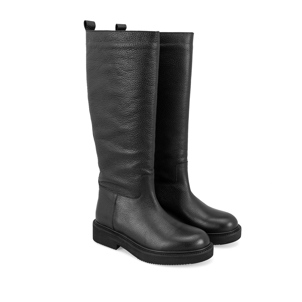 Kadın Siyah Deri Çizme