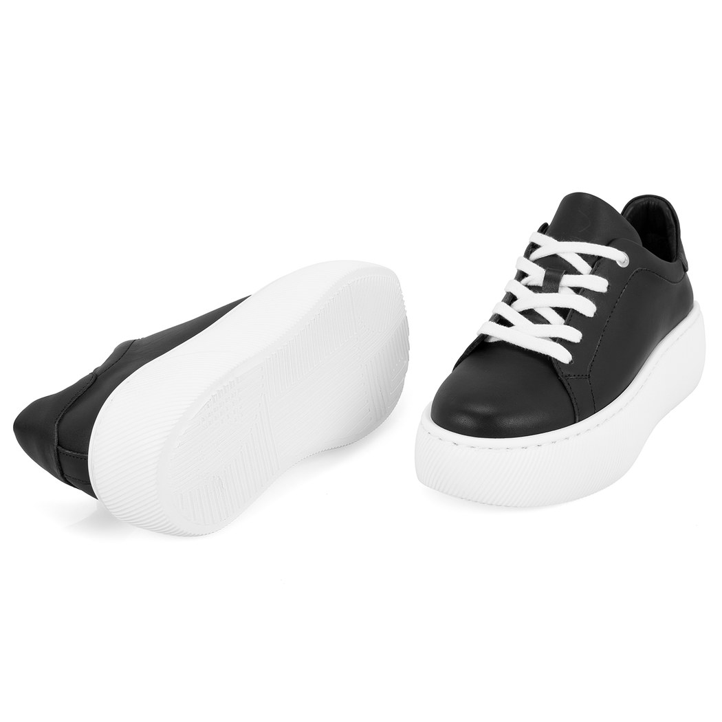 Kadın Siyah Deri Günlük Ayakkabı