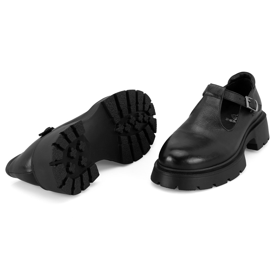 Kadın Siyah Deri Günlük Ayakkabı