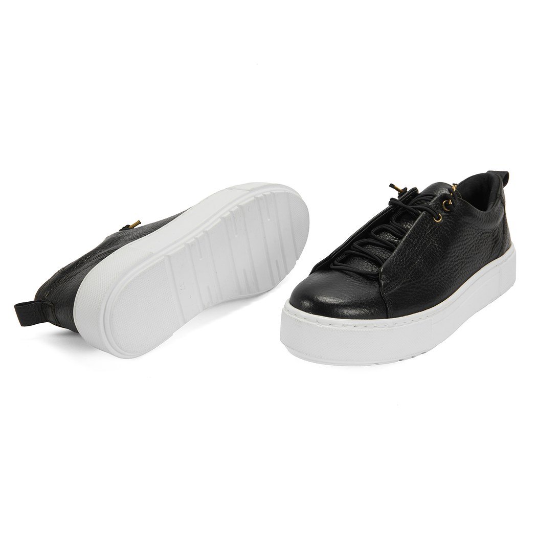 Kadın Siyah Deri Günlük Ayakkabı