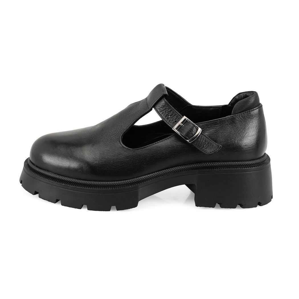 Kadın Siyah Deri Günlük Ayakkabı