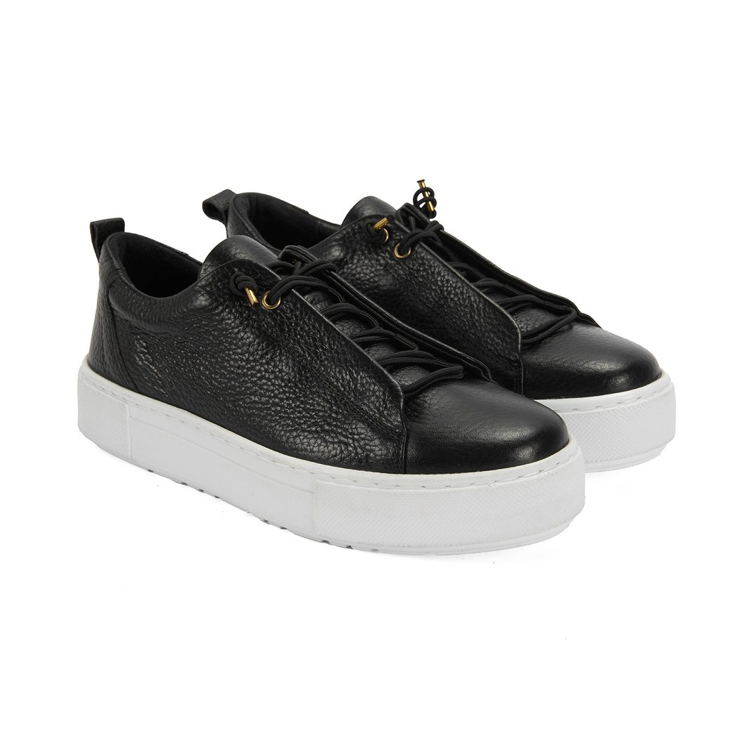 Kadın Siyah Deri Günlük Ayakkabı