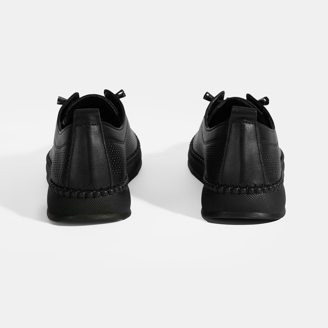 Kadın Siyah Deri Günlük Ayakkabı