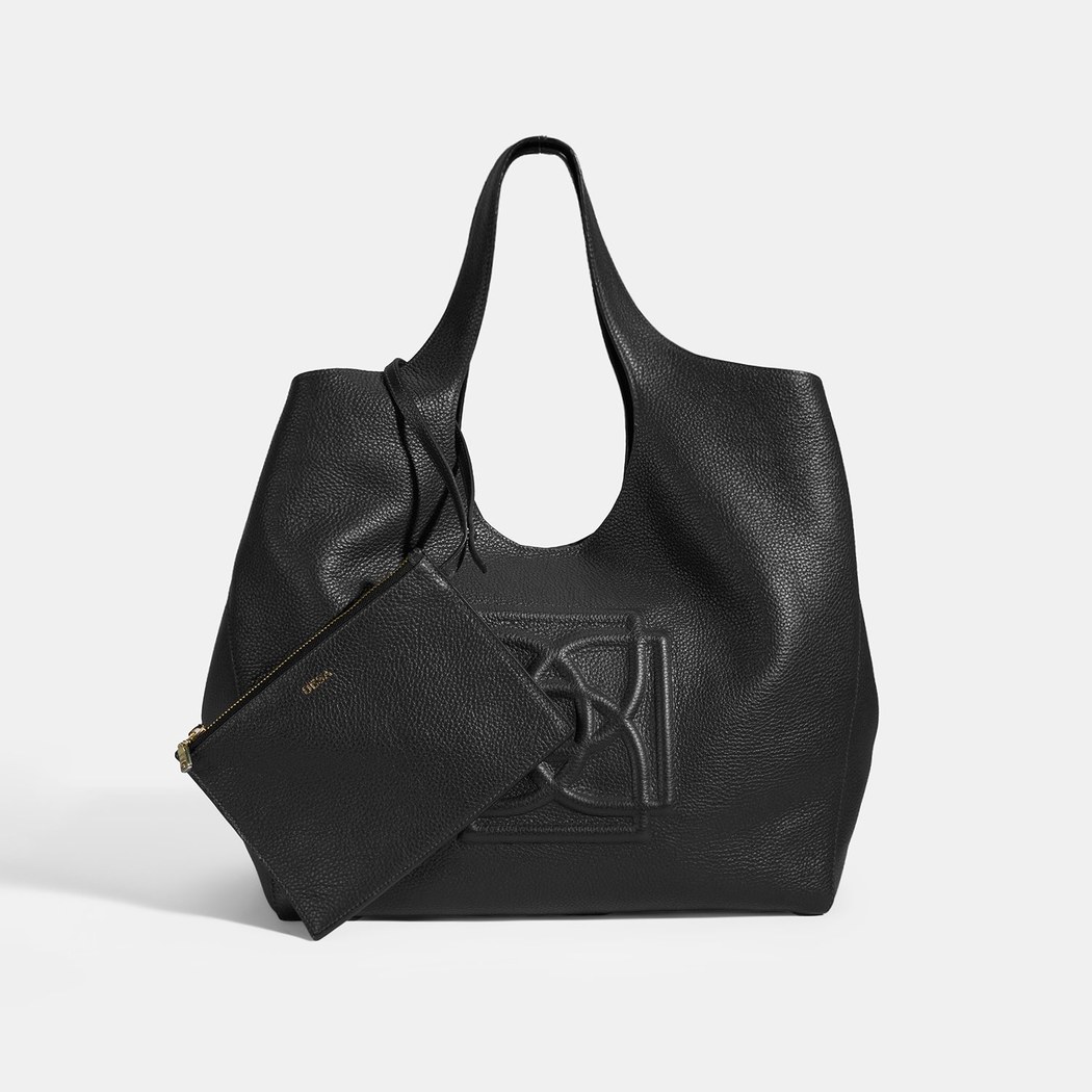 Kadın Siyah Deri Hobo Çanta