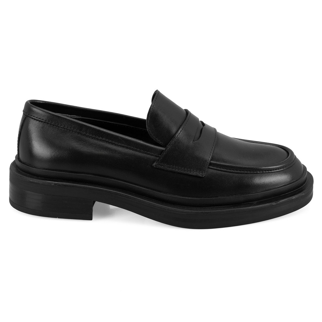 Kadın Siyah Deri Loafer