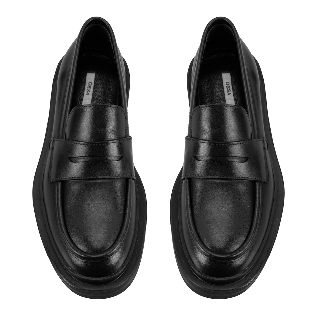Kadın Siyah Deri Loafer