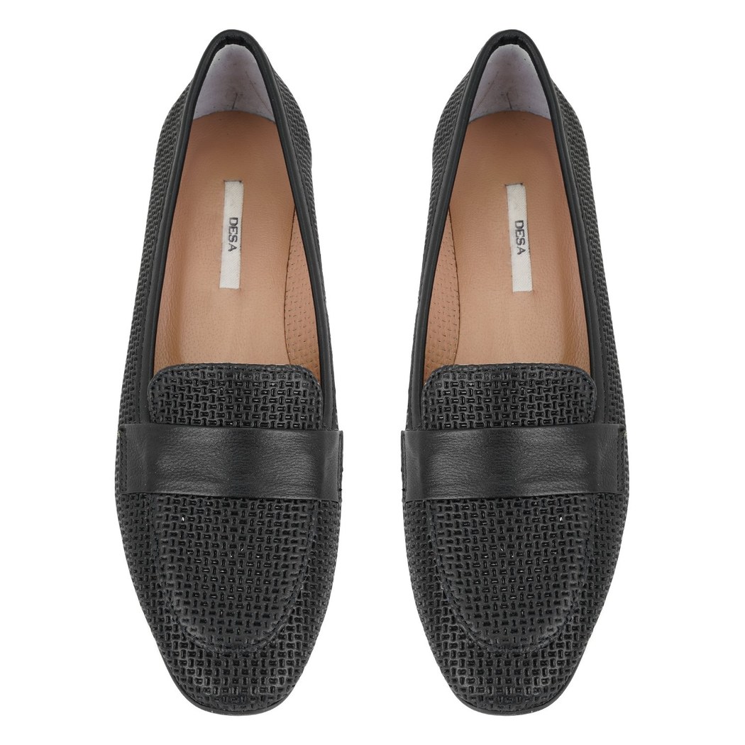 Kadın Siyah Deri Loafer