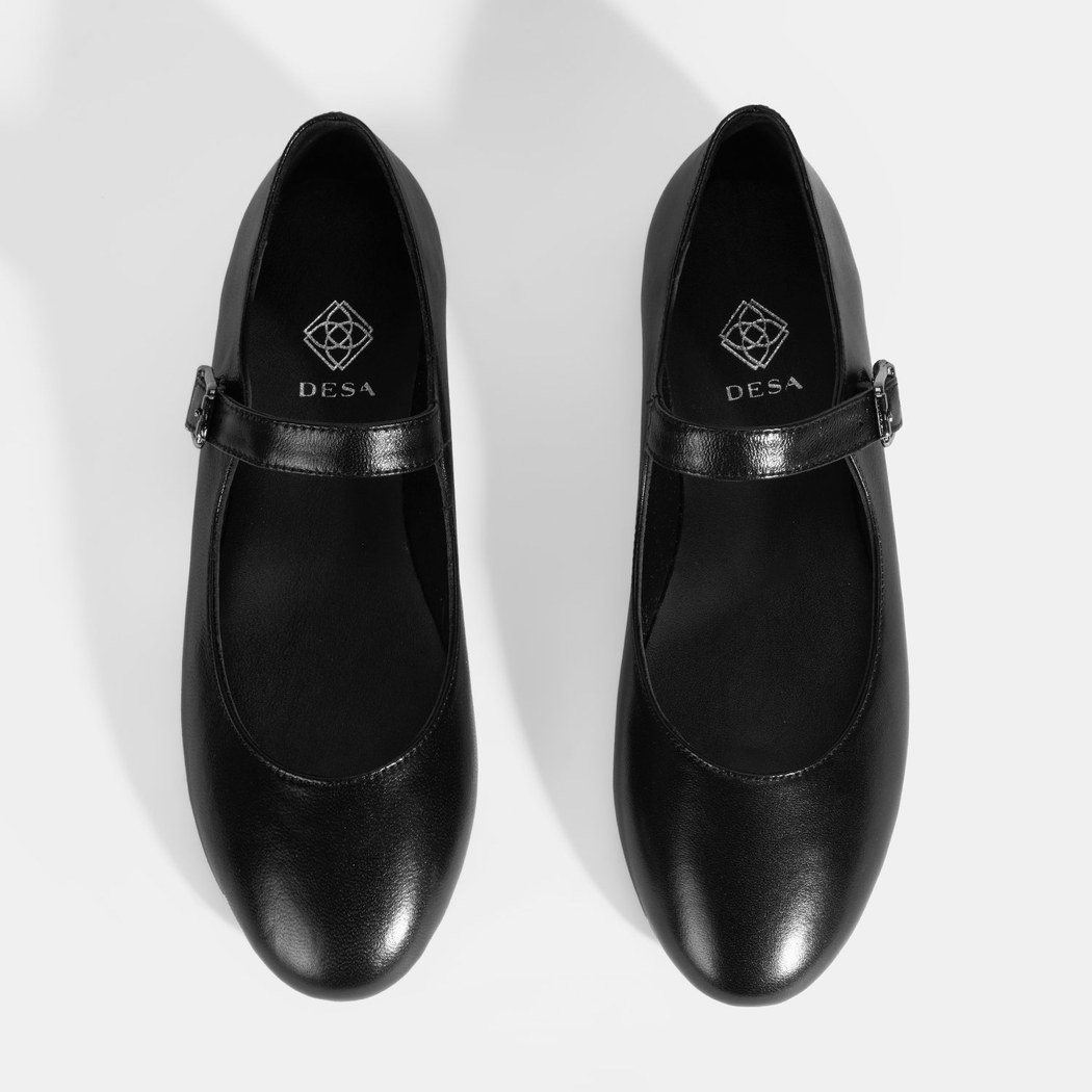 Kadın Siyah Deri Mary Jane Babet