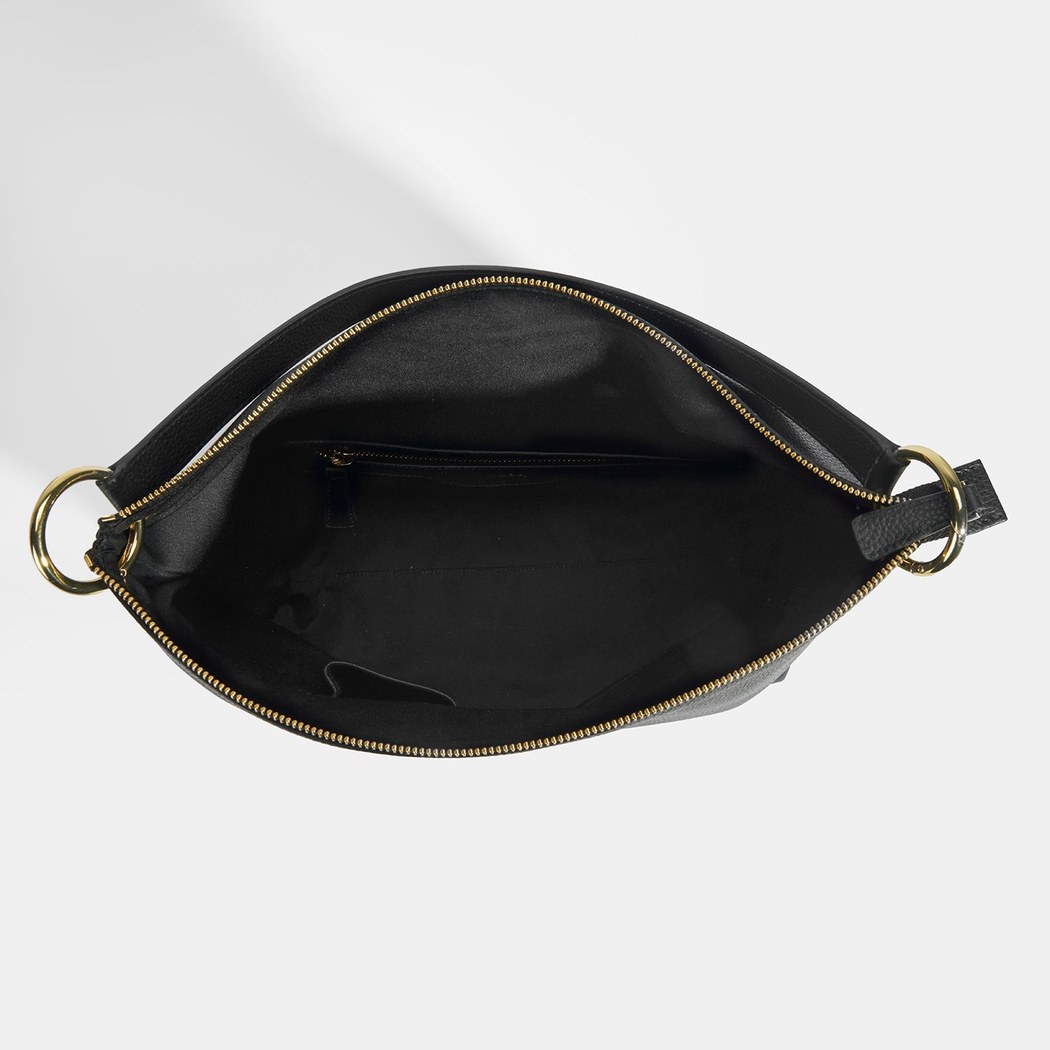 Kadın Siyah Deri Omuz Çantası