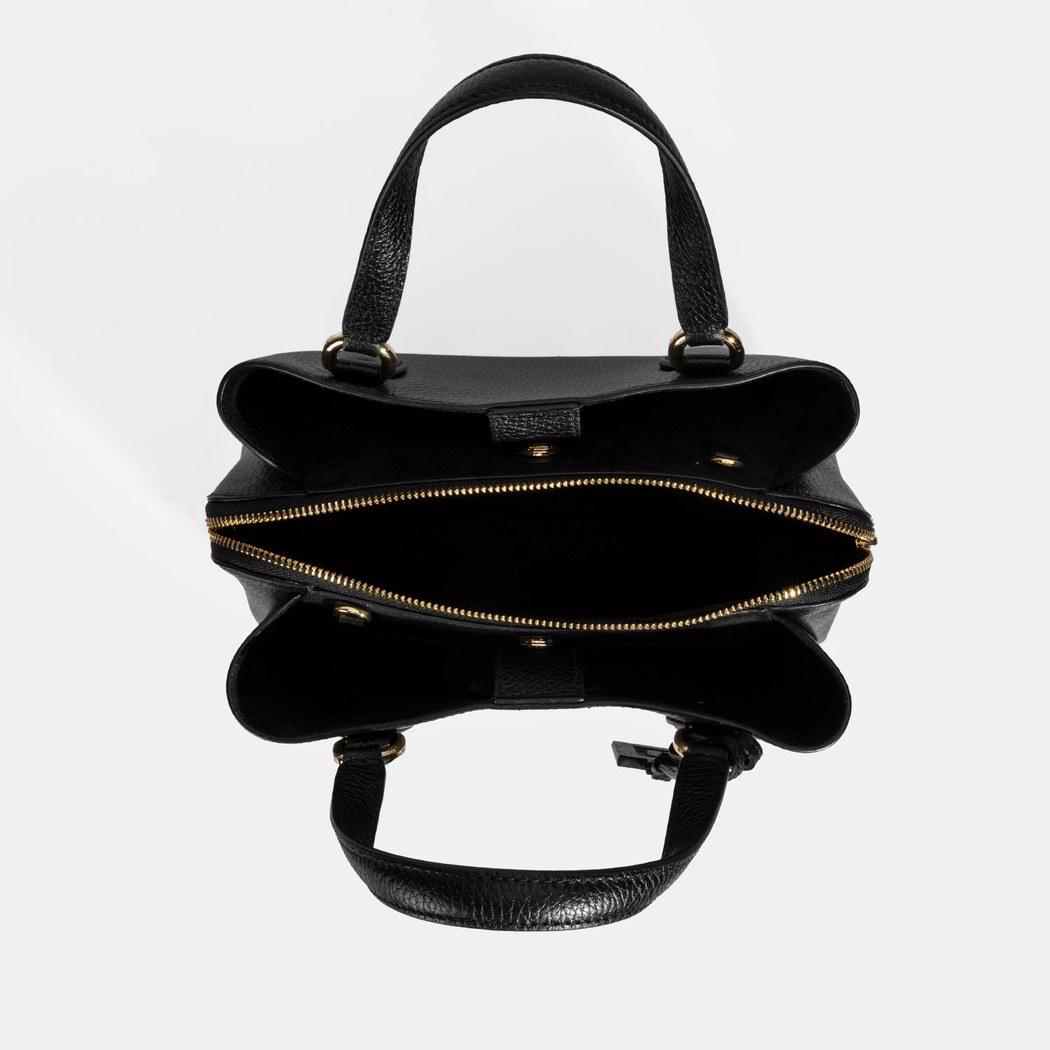 Kadın Siyah Deri Omuz Çantası