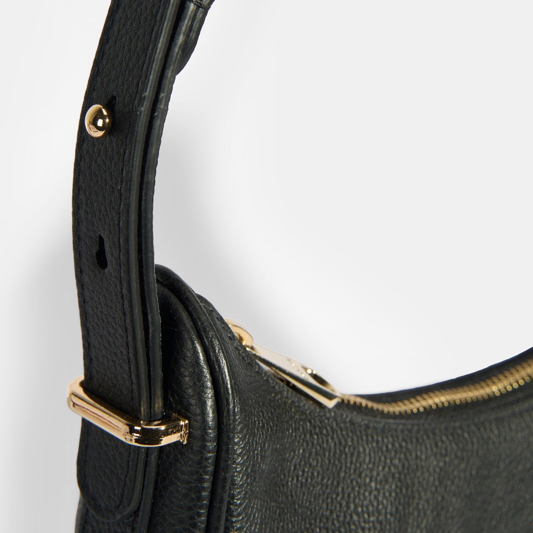 Kadın Siyah Deri Omuz Çantası