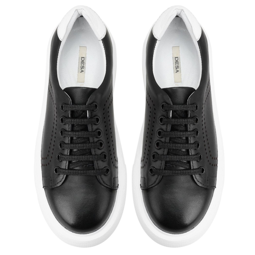 Kadın Siyah Deri Spor Ayakkabı