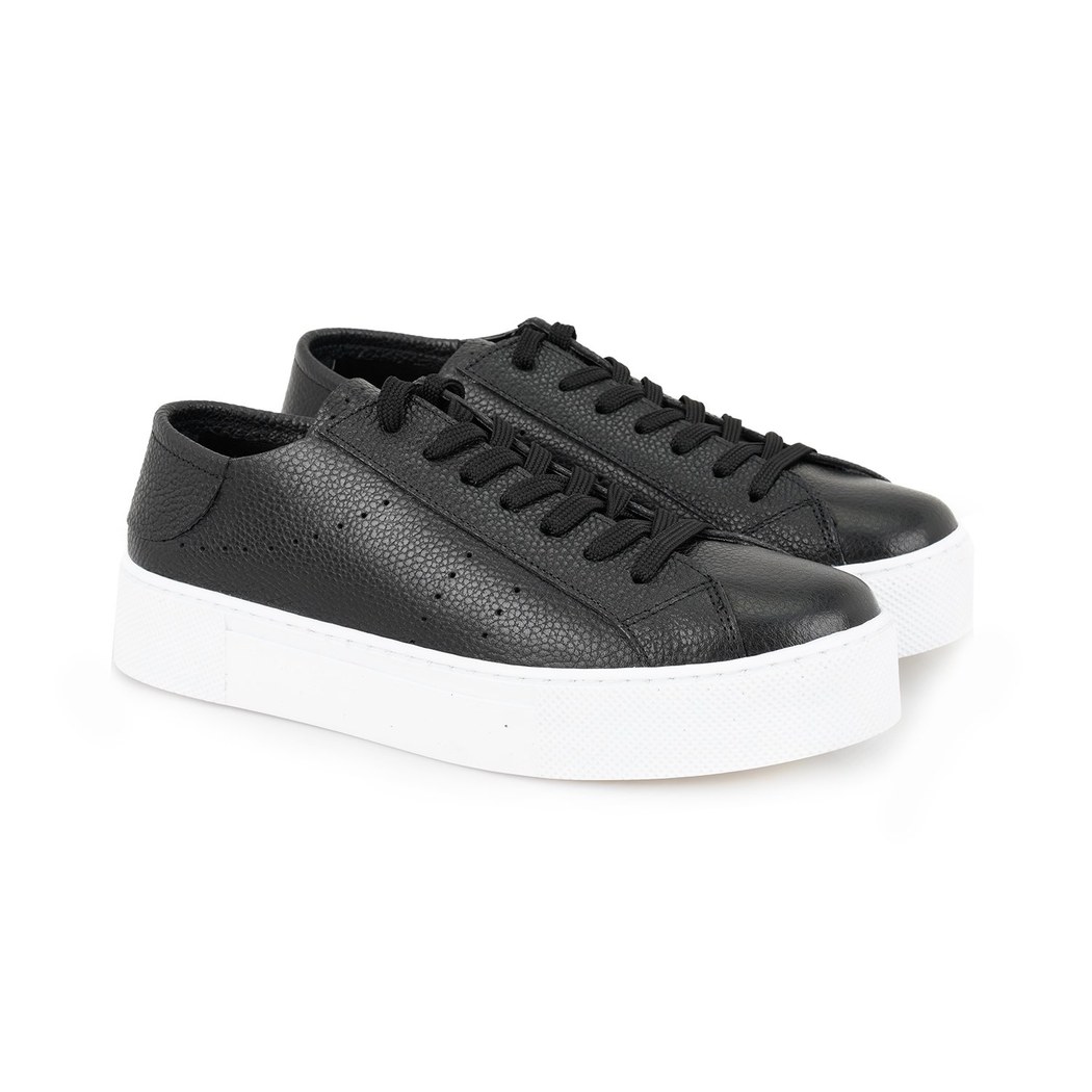 Kadın Siyah Deri Spor Ayakkabı