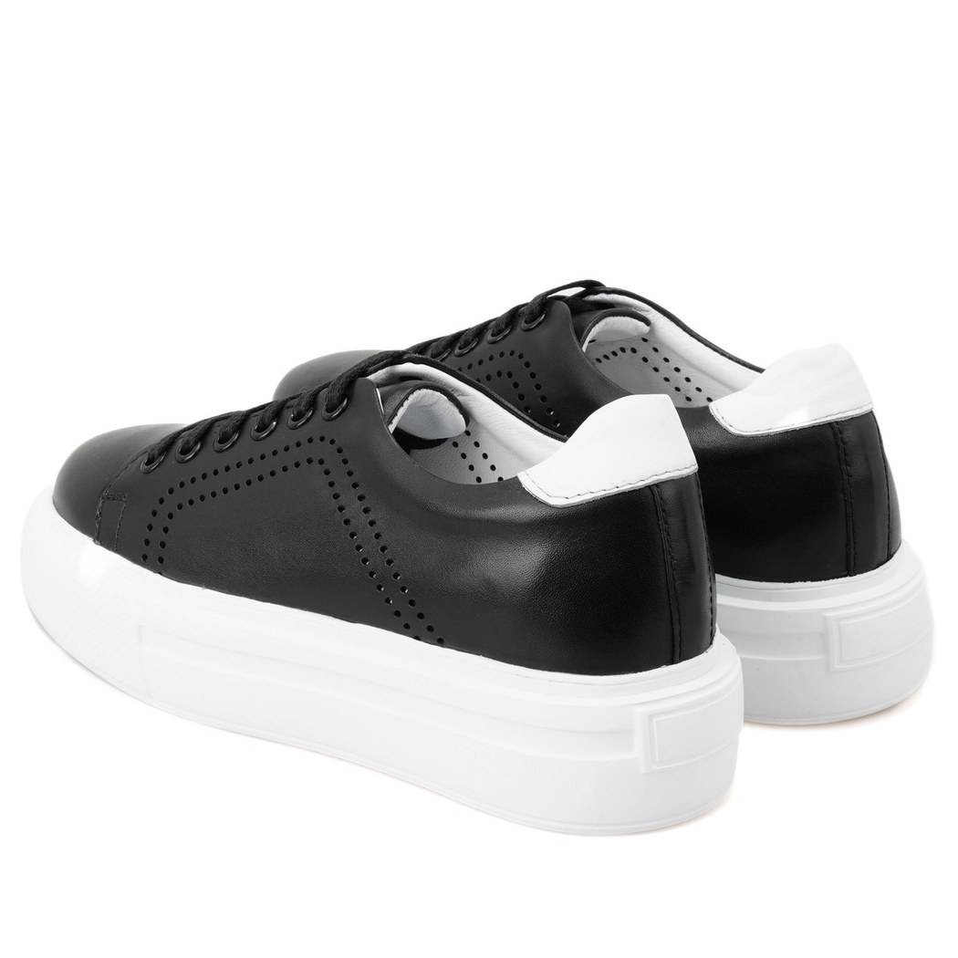 Kadın Siyah Deri Spor Ayakkabı