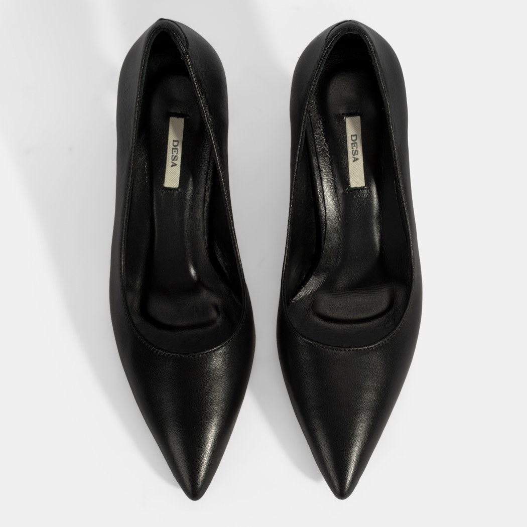 Kadın Siyah Deri Stiletto