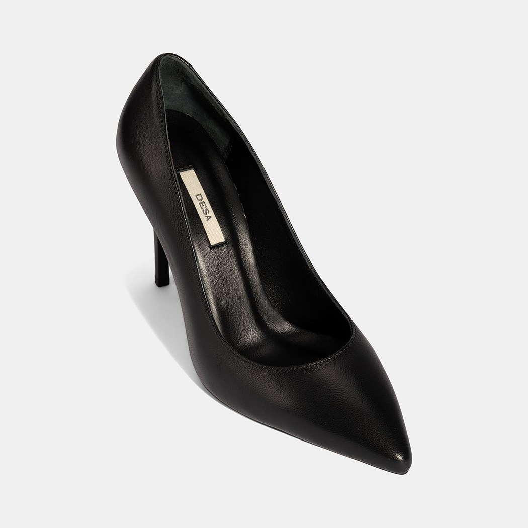 Kadın Siyah Deri Stiletto