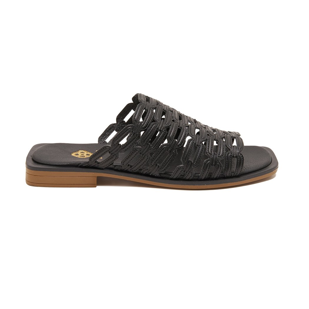 Kadın Siyah Deri Terlik