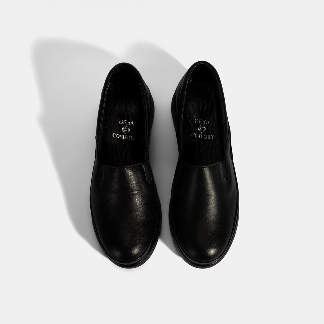 Kadın Siyah DesaComfort Deri Günlük Ayakkabı