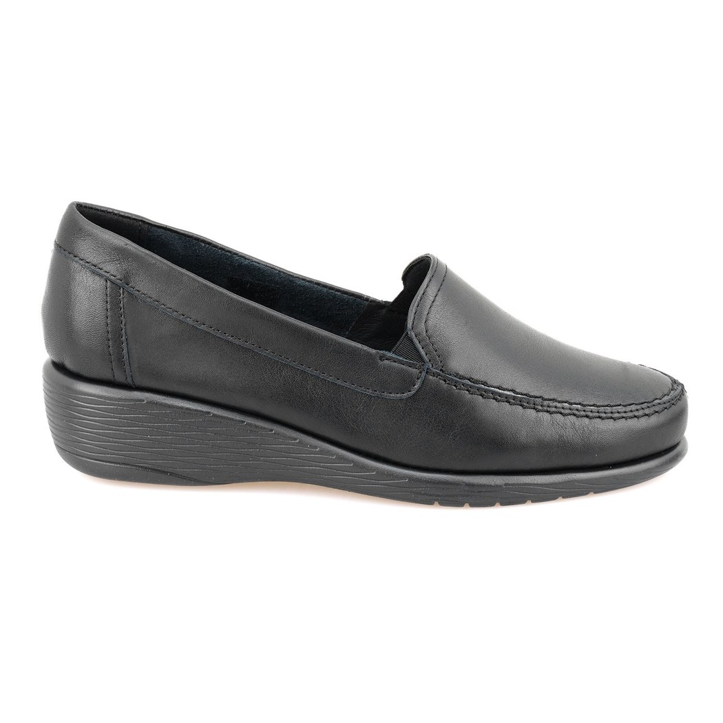 Kadın Siyah DesaComfort Deri Günlük Ayakkabı