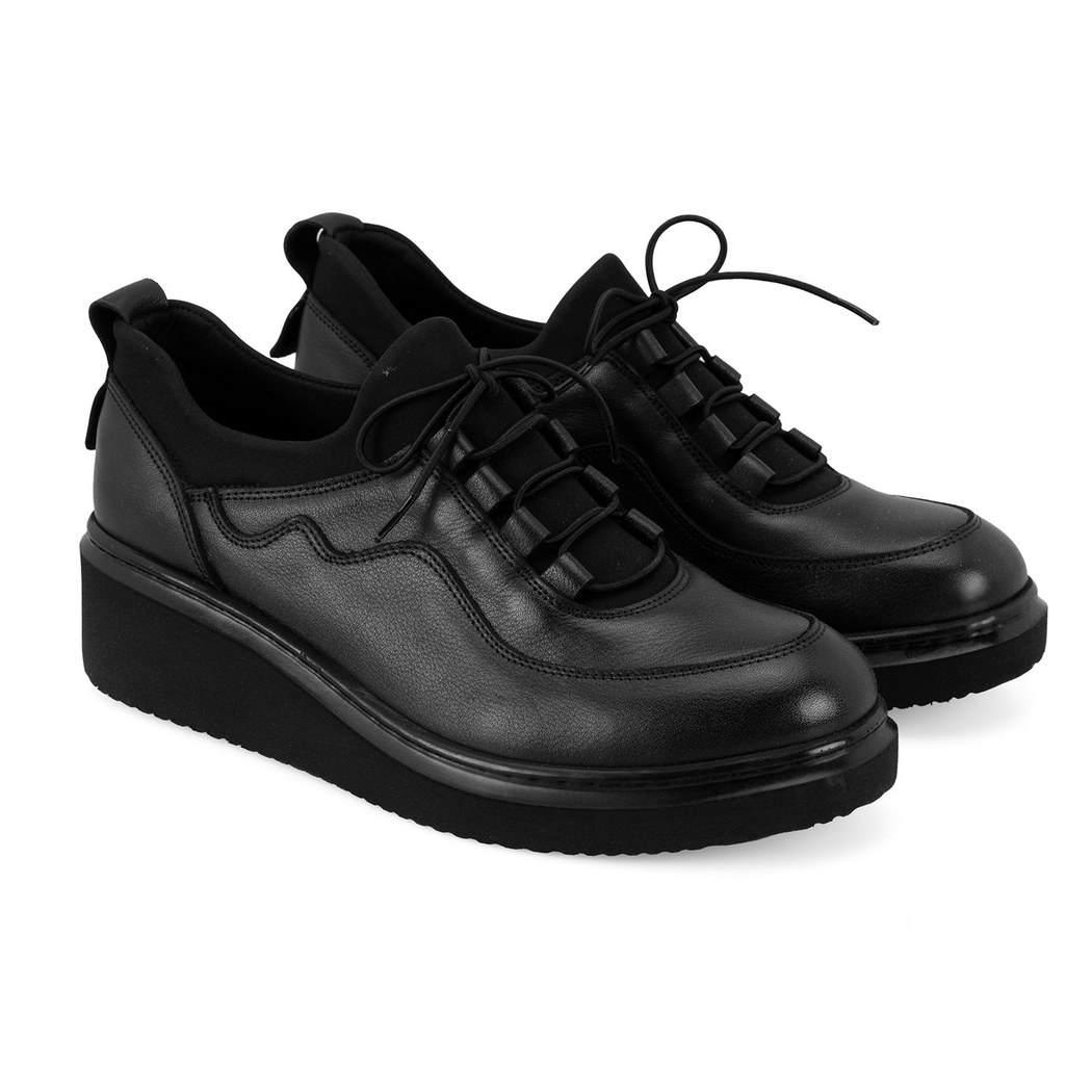 Kadın Siyah DesaComfort Deri Günlük Ayakkabı