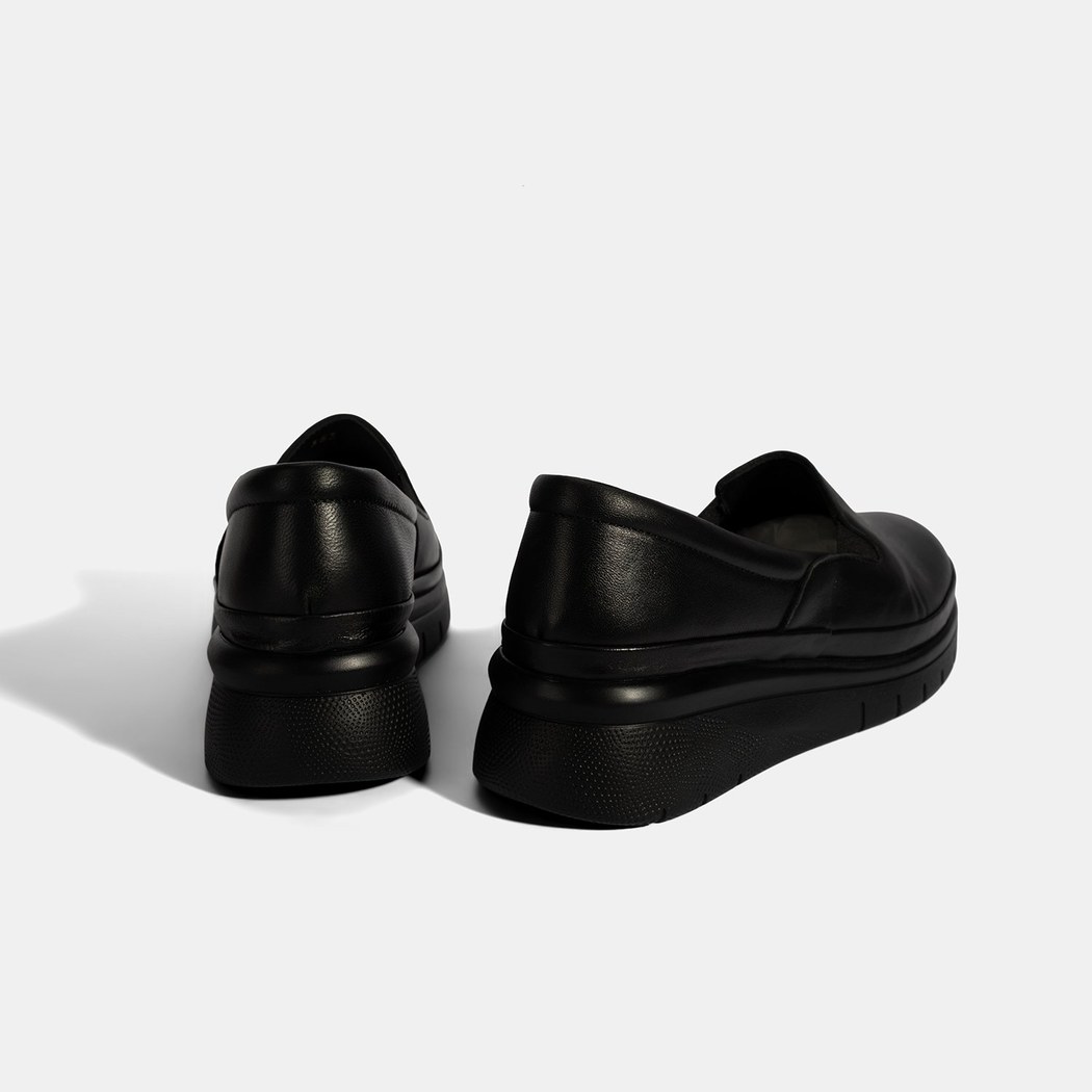 Kadın Siyah DesaComfort Deri Günlük Ayakkabı