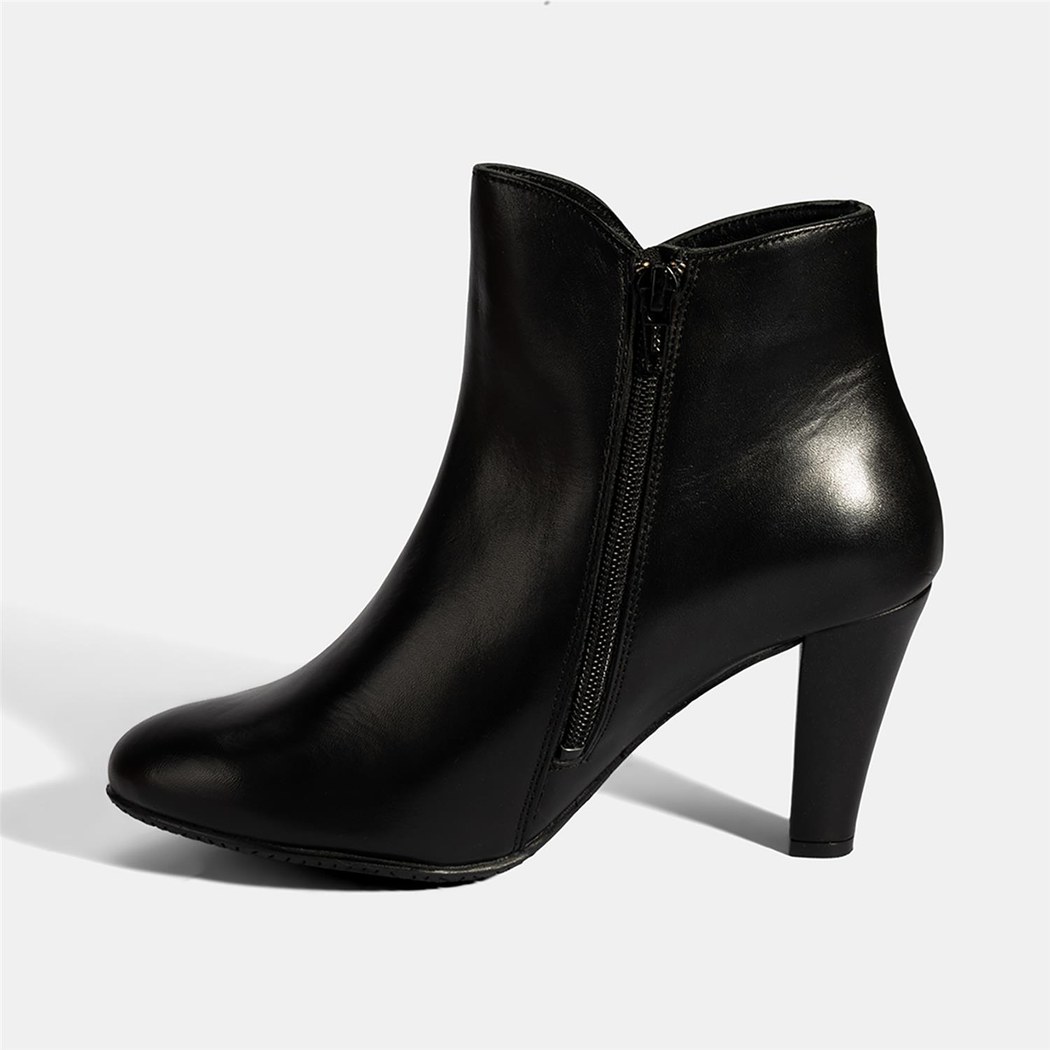 Kadın Siyah DesaComfort Deri Topuklu Chelsea Bot