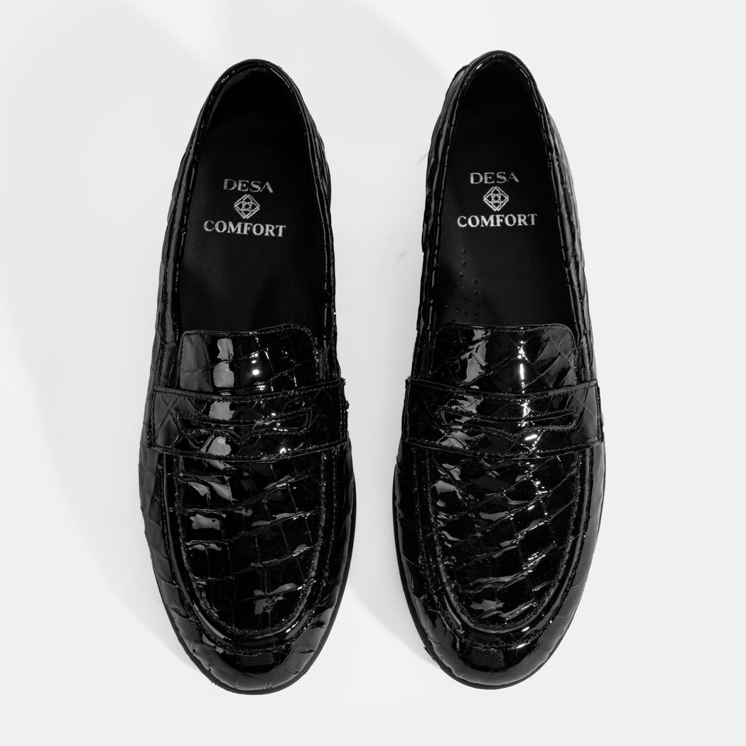 Kadın Siyah DesaComfort Dolgu Topuklu Deri Ayakkabı